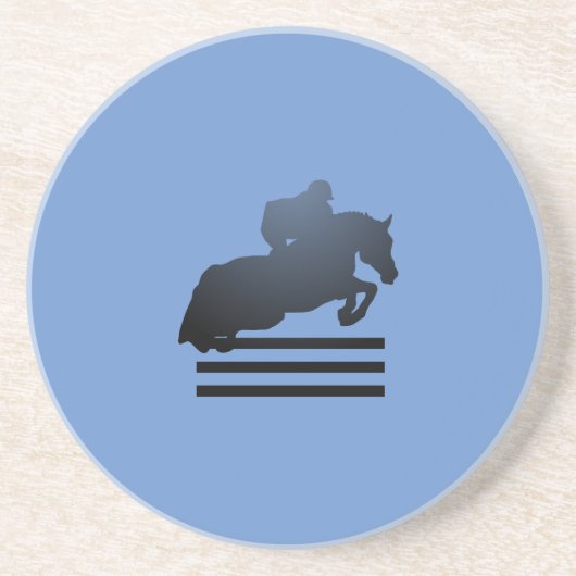 Show jumper die een obstakel opruimt. zandsteen onderzetter (Voorkant)