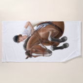 Show Jumper Horse Equestrian Beach Towel Strandlaken (Voorkant)