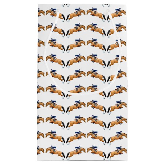 Show Jumper Horse Equestrian Gift Bag Klein Cadeauzakje (Achterkant)