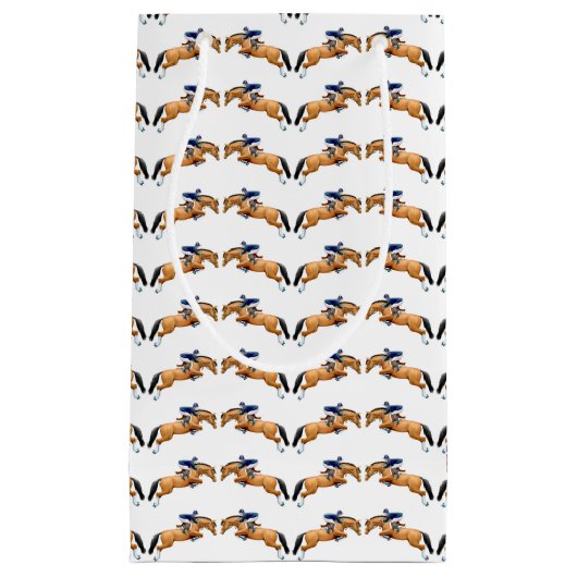Show Jumper Horse Equestrian Gift Bag Klein Cadeauzakje (Voorkant)