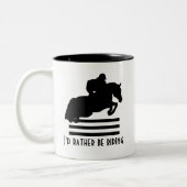 Show Jumper Silhouette Ik zou liever rijden Tweekleurige Koffiemok (Links)