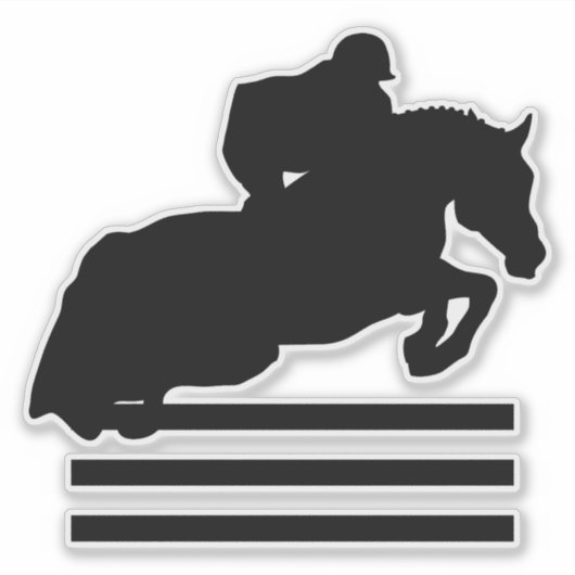 Show Jumper Silhouette voor paardenovers Sticker (Voorkant)