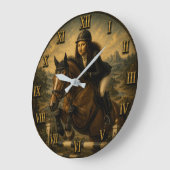Show Jumping Funny Mona Lisa Horse Lover Gift Grote Klok (Hoek)