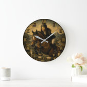 Show Jumping Funny Mona Lisa Horse Lover Gift Grote Klok (Huis)