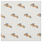Show Jumping Horse Equestrian Fabric Stof (Swatch)