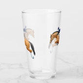 Show Jumping Horse Equestrian Glass Tumbler (Rechts)