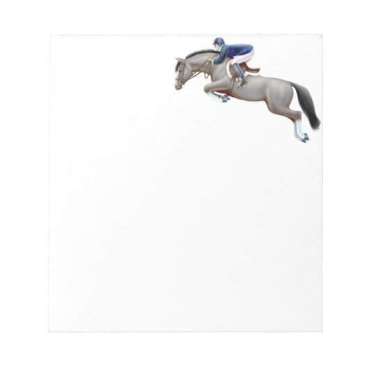 Show Jumping Horse Grey Note Pad Notitieblok (Voorkant)