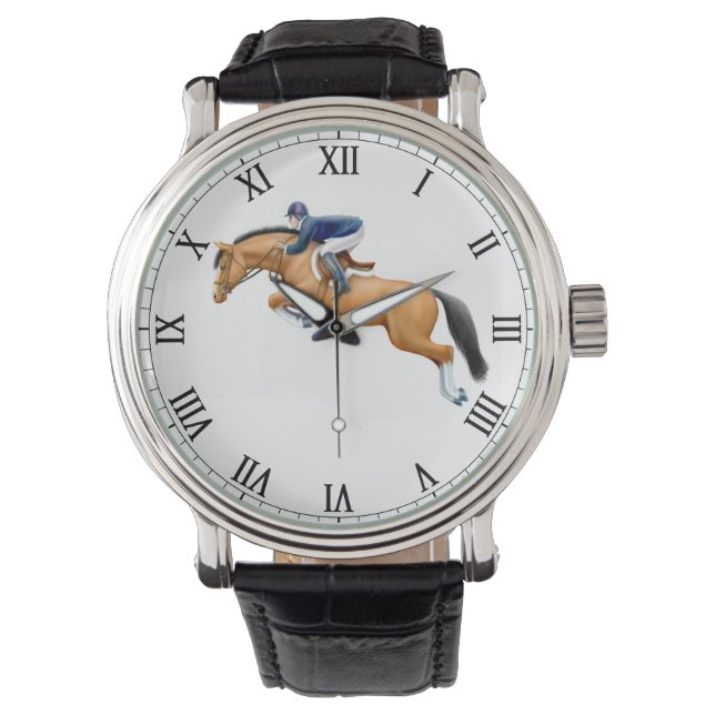 Show Jumping Horse Paardenwacht Horloge (Voorkant)