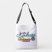 Show Kindheid voor dieren Rainbow Typografie Crossbody Tas (Achterkant)