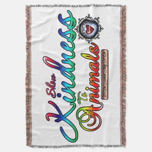 Show Kindheid voor dieren Rainbow Typografie Deken (Voorkant Verticaal)