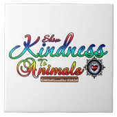 Show Kindheid voor dieren Rainbow Typografie Tegeltje (Voorkant)
