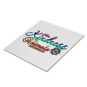 Show Kindheid voor dieren Rainbow Typografie Tegeltje