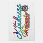 Show Kindheid voor dieren Rainbow Typografie Theedoek (Verticaal)