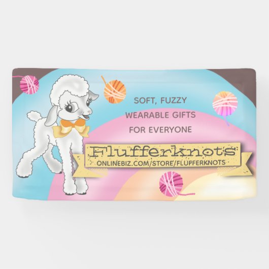 Show lammeren breien kroeshaak homespun spandoek (Horizontaal)