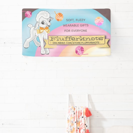 Show lammeren breien kroeshaak homespun spandoek (Insitu)