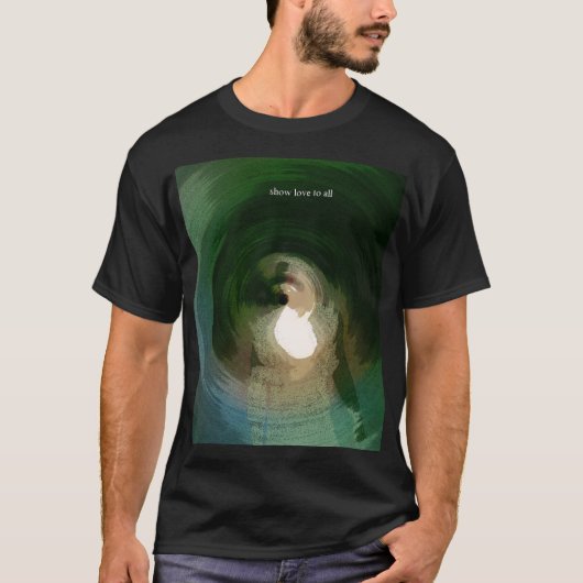 Show liefde voor iedereen - groene Abstracte kunst T-shirt (Voorkant)