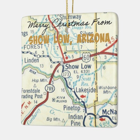 Show Low Arizona Map Keramisch Ornament (Links)