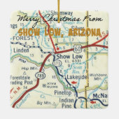 Show Low Arizona Map Keramisch Ornament (Achterkant)