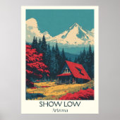 Show Low Arizona Retro Travel Poster (Voorkant)