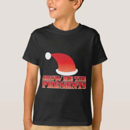 Show me de CADEAUS! met een schattige kleine santa T-shirt