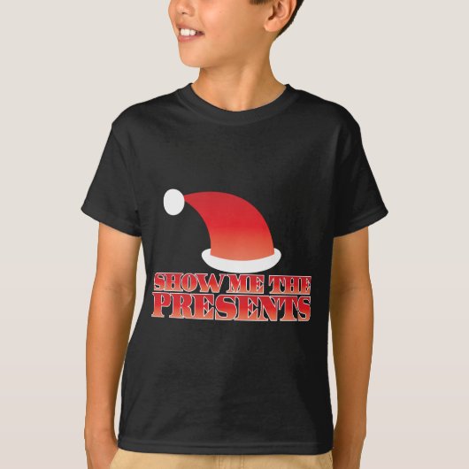 Show me de CADEAUS! met een schattige kleine santa T-shirt (Voorkant)