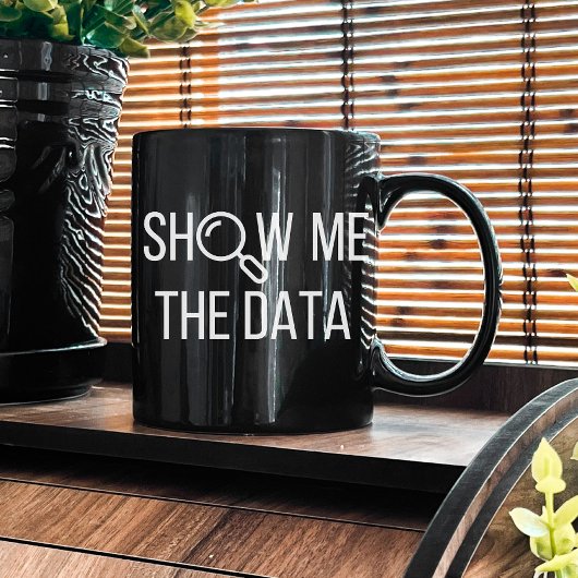 Show me de data, statistiek, informatica koffiemok