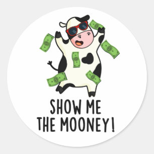 Show me De grappige Koe van de Mooney Ronde Sticker