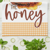 Show me de honingraat gele gingham theedoek (Gevouwen)