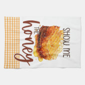 Show me de honingraat gele gingham theedoek (Horizontaal)