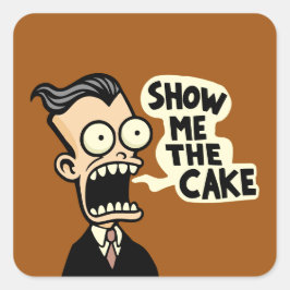 Show me de taart vierkante sticker