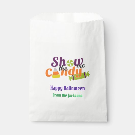 Show me het Snoep Halloween Gezegden Goodie Bag Bedankzakje (Voorkant)