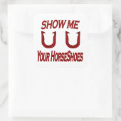 Show me je Hoefijzers Vierkante Sticker (Tas)