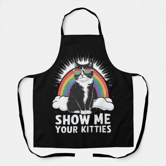 Show me je Katten grappig lesbisch gay pride lgbt Schort (Voorkant)