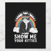Show me je Katten grappig lesbisch gay pride lgbt Wijn Etiket (Enkel label)