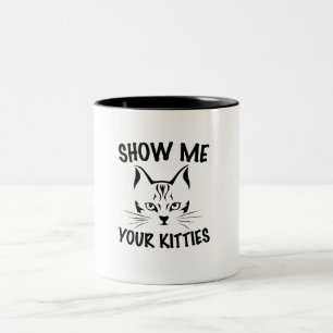 show me je katten   Katten liefhebbers design Tweekleurige Koffiemok