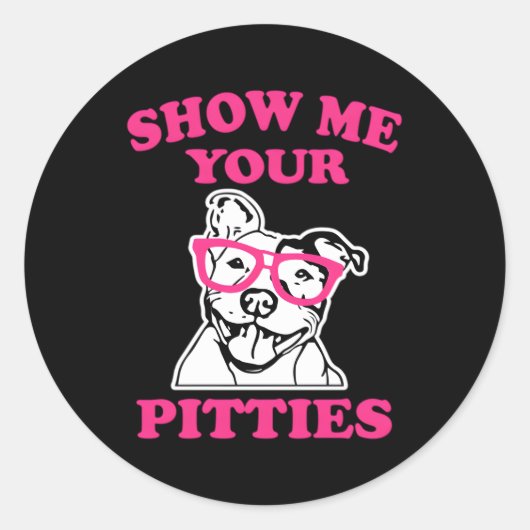 Show me je Pitties K Pit Bull Ronde Sticker (Voorkant)
