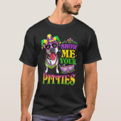 Show me je pitties T Dog Love Mardi Gras Pitbull T-shirt (Voorkant)