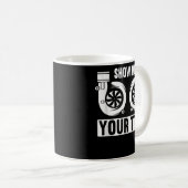 Show me je racecar Turbo Wheel Auto Engine Garag Koffiemok (Voorkant rechts)