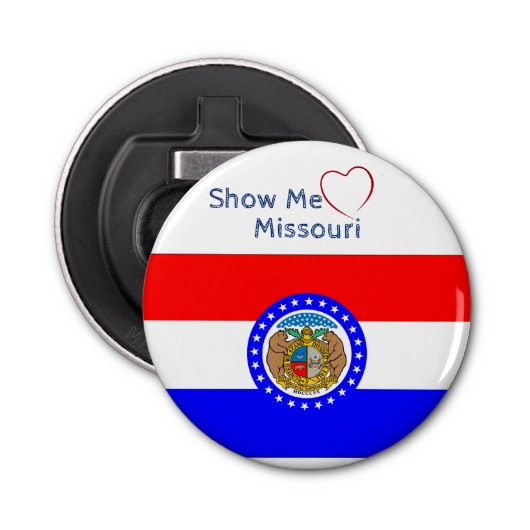 Show me Love Missouri Flag Button Flesopener (Voorkant)