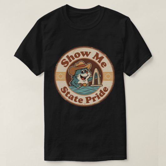 Show Me State Pride_ Missouri Catfish and Arch Art T-shirt (Design voorkant)
