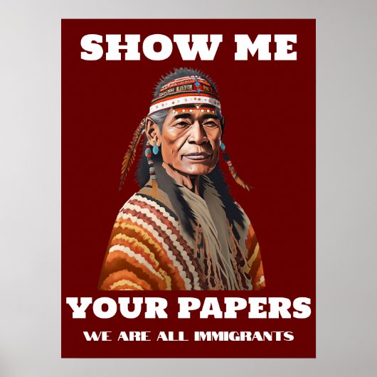 Show me uw papieren immigratie man poster (Voorkant)