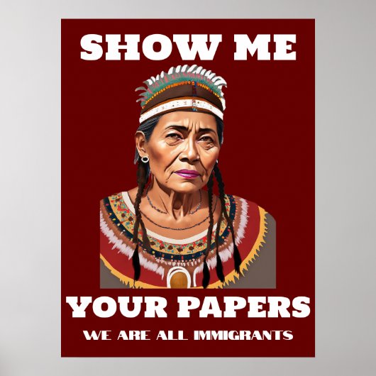 Show me uw papieren immigratie Vrouw Poster (Voorkant)