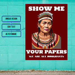 Show me uw papieren immigratie Vrouw Poster
