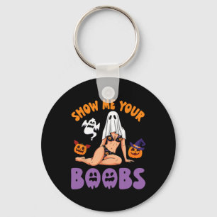 Show Me Your Breast Halloween Witch Pumpkin Ghost Sleutelhanger