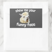 Show me your funny face lachendes Alpaka Lama Rechthoekige Sticker (Tas)