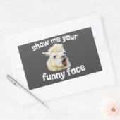 Show me your funny face lachendes Alpaka Lama Rechthoekige Sticker (Envelop)