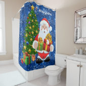 Show met cadeaubonnen en kerstbomen personaliseren douchegordijn (In situ)