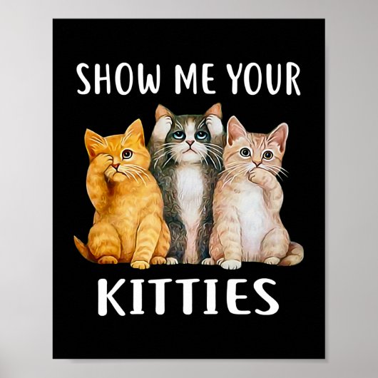 Show mij Je Katten Retro Style Kat Mam Poster (Voorkant)