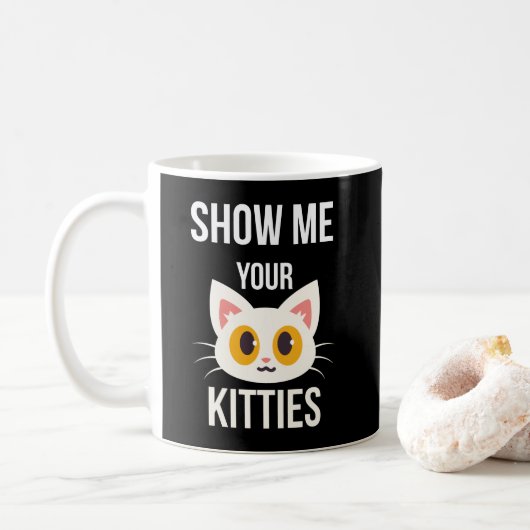 Show mij Uw Katten Funny Cat Lover Pet Eigenaar Koffiemok (Met donut)