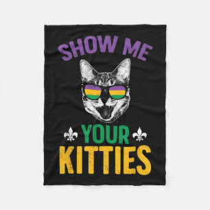 Show mij Uw Katten Funny Mardi Gras Carnival Adu Fleece Deken